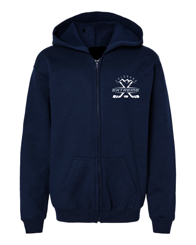 Full-Zip Colorado Extreme Hockey - Navy Sweatshirt | Custom Comfy Co.